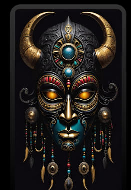 Black Voodoo Party Mask Logo